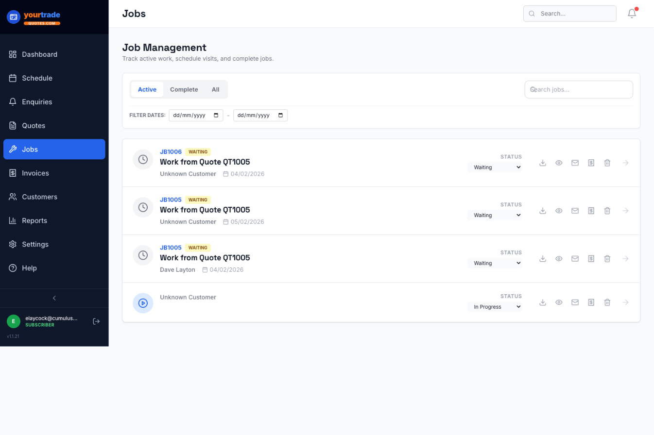 Job tracking