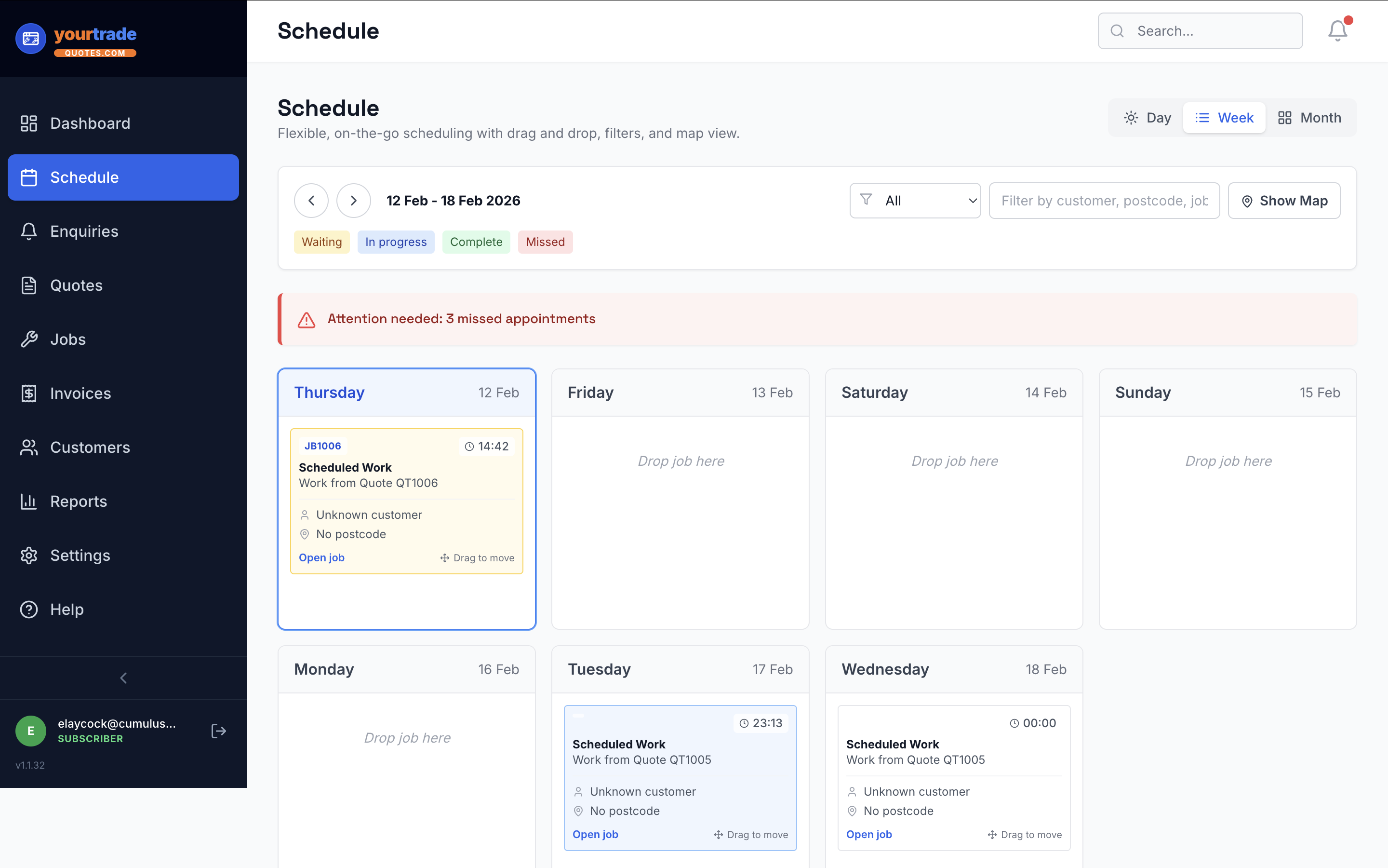 Scheduling calendar